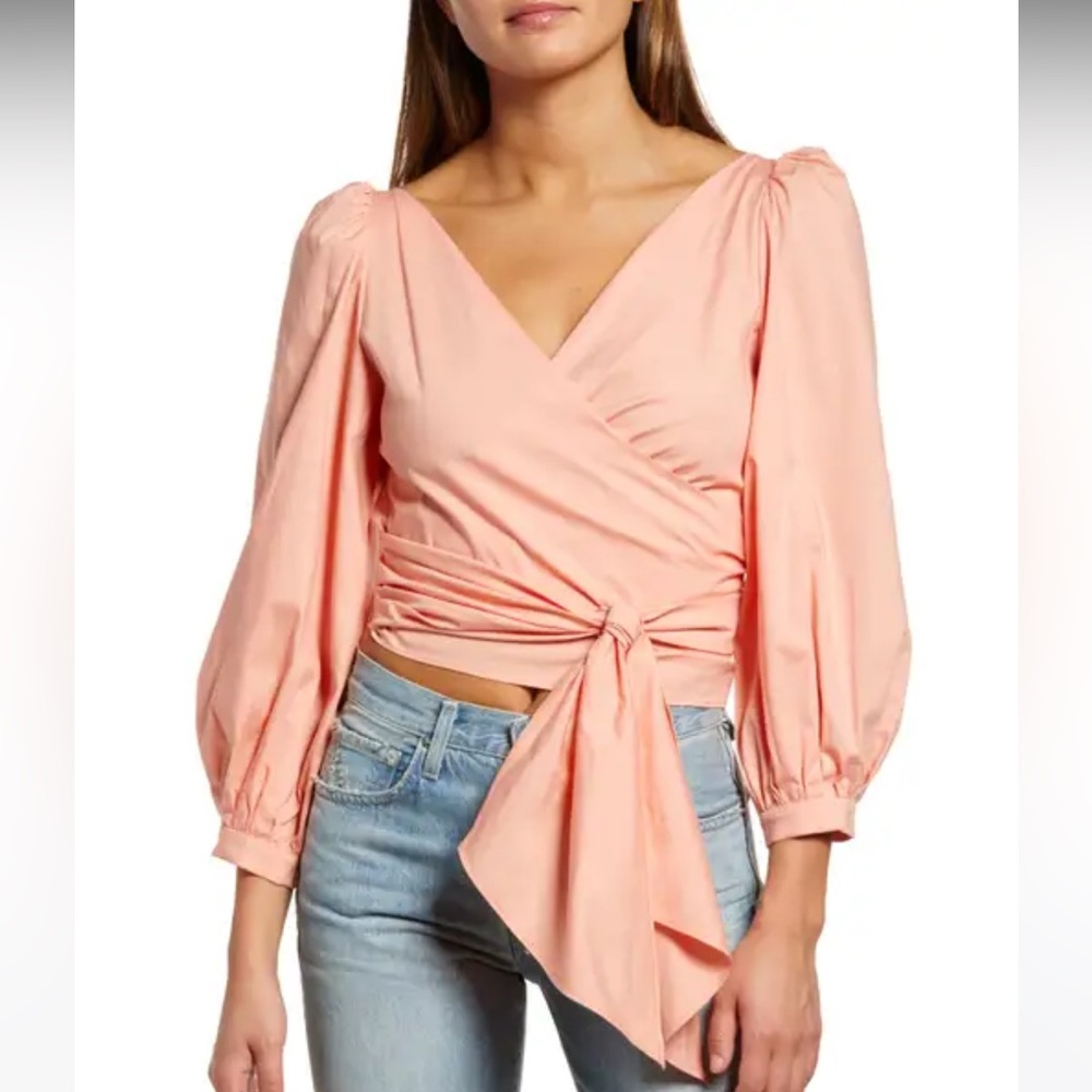 Wayf jada balloon sleeve wrap top